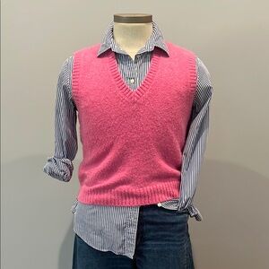J. Crew Factory Women's Pink V-Neck Sweater Vest